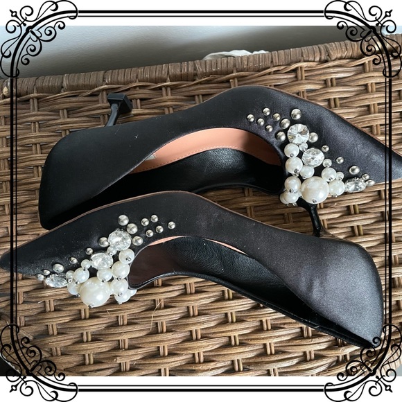 Pearl encrusted,Studs & Diamonte Mules - Picture 7 of 7